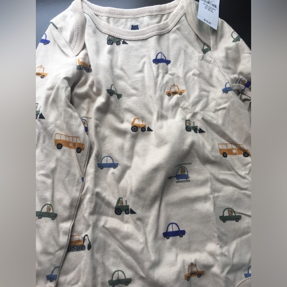 NWT Lot Of 3 Gap Organic Cotton 18-24 Mon Bodysuits Fire Trucks Cars Little Bro - Picture 2 of 4